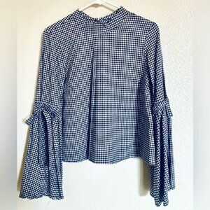 IRIS* Black and White Gingham Women's Top